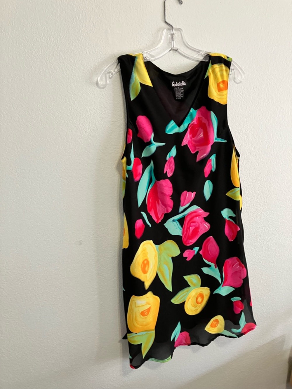 Colorful Fun Sheeth Sleeveless V Neck Dress by Gabrielle